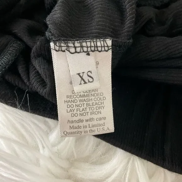 NEW Revolve Michael Lauren Black Rib Haren Prisoner Tie String Waistline XS